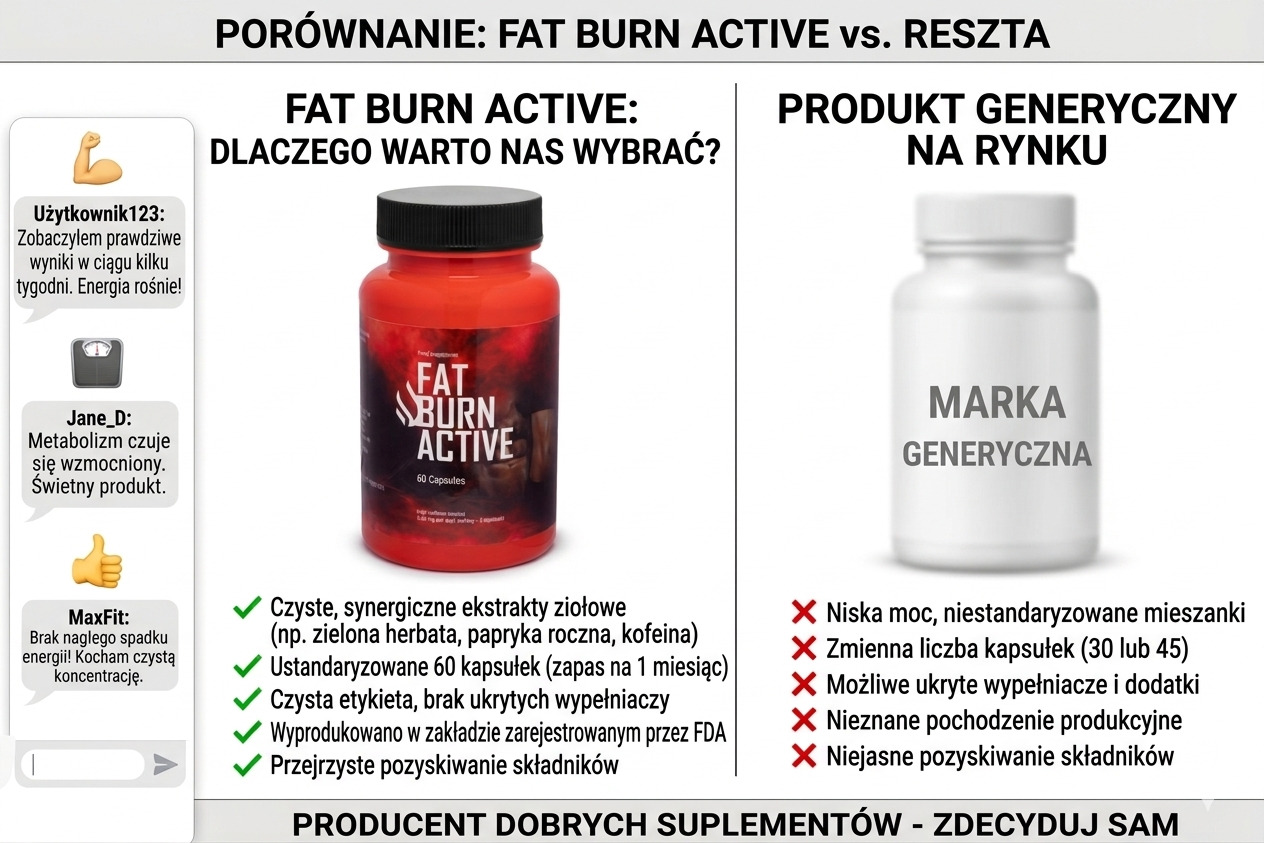porównanie spalaczy tłuszczu fat burn active vs inne suplementy