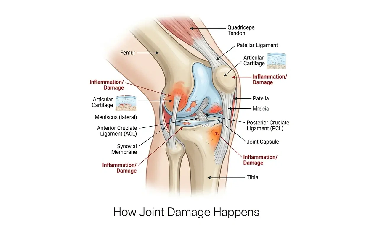 Diagram showing healthy joint structure