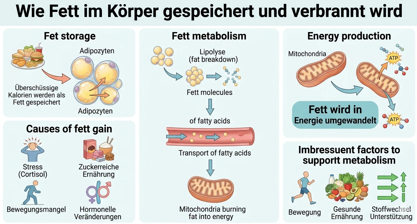 Diagramm zum Stoffwechsel und zur Fettverbrennung im Körper für Fat Burn Active